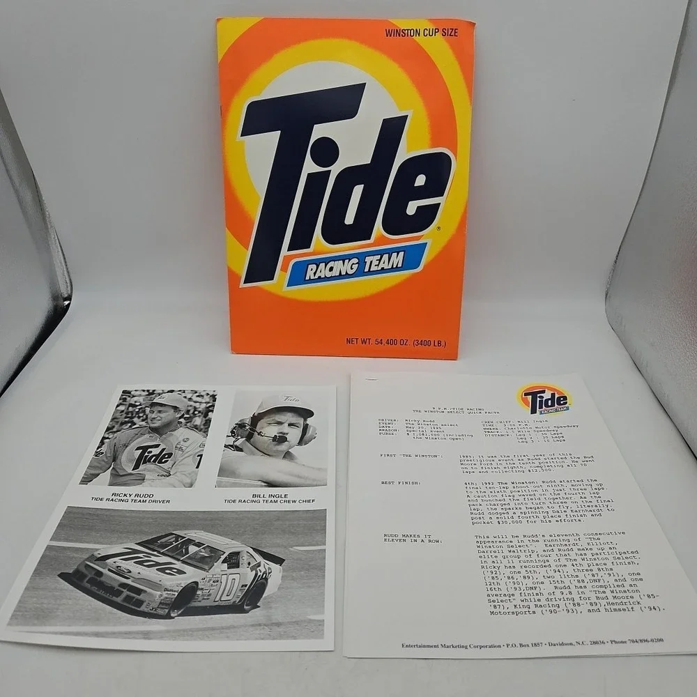 Vintage Nascar Press Kit Tide Racing Team Ricky Rudd Media Guide #10 Bill Ingle